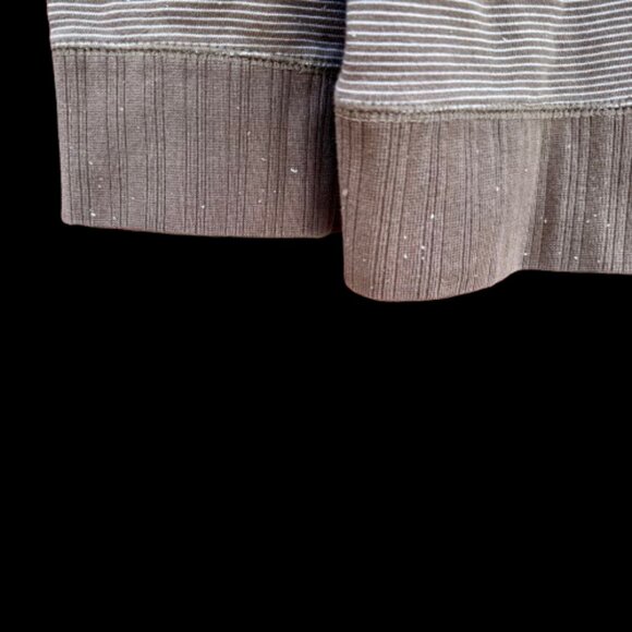 Horny Toad Bandwidth Crew Sweatshirt Mens Large Green White Stripe Specks - Picture 4 of 9